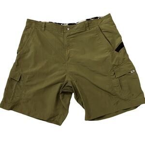 Oho Gear Shorts Mens Large Olive Green Pockets Outdoor Fishing HIking Cargo Ligh